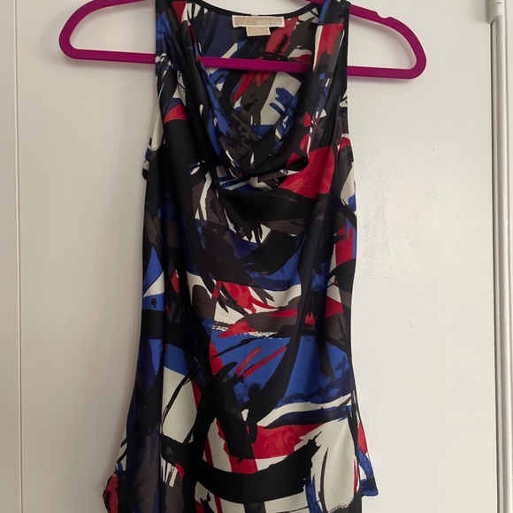 MICHAEL Michael Kors drape front sheer sleeveless top - Picture 1 of 3